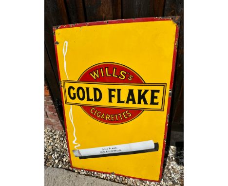 A Wills's Gold Flake Cigarettes enamel advertising sign issued by The Imperial Tobacco Company, 24 x 36".