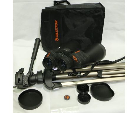 Celestron 15 x 70 binoculars with case, tripod and tripod adapter. P&amp;P Group 3 (£25+VAT for the first lot and £5+VAT for 