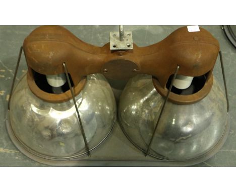 Chrome industrial double light fitting. Not available for in-house P&amp;P 