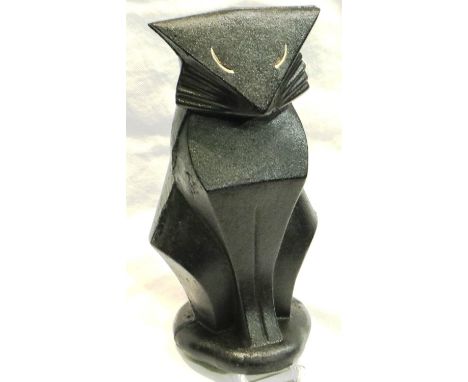 Large cast iron Art Deco stylised cat doorstop, H: 26 cm. P&amp;P Group 1 (£14+VAT for the first lot and £1+VAT for subsequen