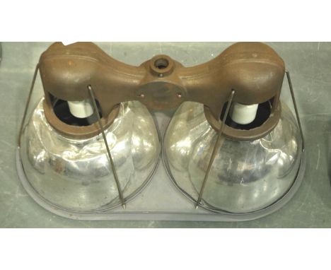 Chrome industrial double light fitting. Not available for in-house P&amp;P 