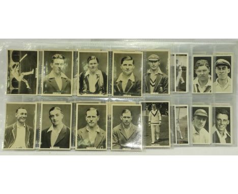 Millhoff Famous Test Cricketers 1928 and Ogdens Australian Test Cricketers 1928, a set of 40 Drapkin Australian and English T