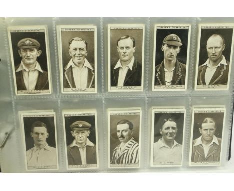 Cricket cigarette cards including Ogdens cricket 1956 (50), Wills English cricketers (25), and Wills cricketers 1928 (50). P&