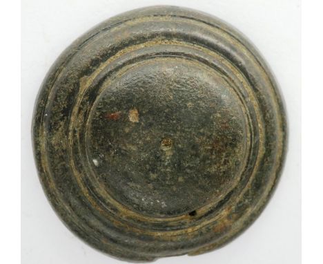 Medieval Iron concentric ring shield boss, D: 35 mm. P&amp;P Group 0 (£5+VAT for the first lot and £1+VAT for subsequent lots