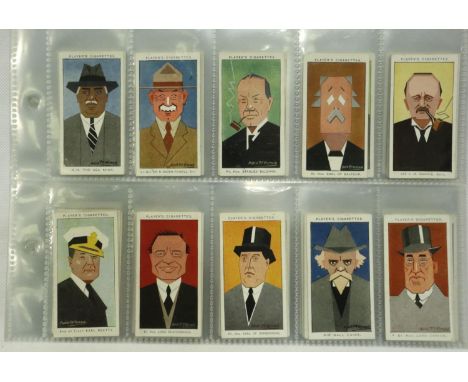 John Players &amp; Sons strait line caricatures (50) and Wills Air raid precautions (50) cigarette cards. P&amp;P Group 1 (£1