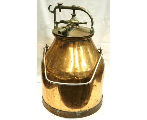 Copper milk pail, H: 60 cm. P&amp;P Group 3 (£25+VAT for the first lot and £5+VAT for subsequent lots) 