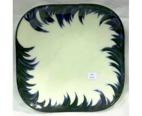 Bernard Gilbert (20th century), a studio opaque coloured glass centre bowl, 29 x 29 cm, no cracks or chips. P&amp;P Group 3 (