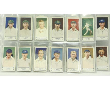 J A Pattreiouex Cricketers series cigarette cards, set of 75. P&amp;P Group 1 (£14+VAT for the first lot and £1+VAT for subse