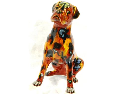 Anita Harris boxer dog, signed in gold, H: 12 cm, no cracks or chips. P&amp;P Group 1 (£14+VAT for the first lot and £1+VAT f