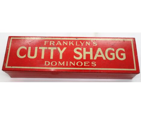 Franklins Cutty Shagg metal tin and dominoes, full set of twenty eight. P&amp;P Group 1 (£14+VAT for the first lot and £1+VAT