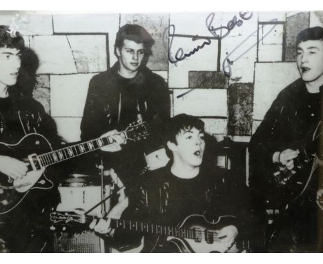 Signed Pete Best The Beatles print, 20 x 25 cm. P&amp;P Group 1 (£14+VAT for the first lot and £1+VAT for subsequent lots) 