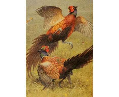 CHARGOT SHOOT DRIVES, LUXBOROUGH An OS map showing the drives, 41 X 59cm; a colour print of a pair of cock pheasants; a large