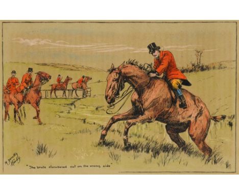 AFTER M. DOROTHY HARDY AND OTHERS Five humerous colour hunting prints with titles, 13cm x 20cm