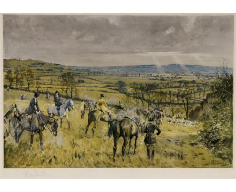 AFTER LIONEL EDWARDS 'The Warwickshire' colour print, signed in pencil on the mount, 39 x 51cm