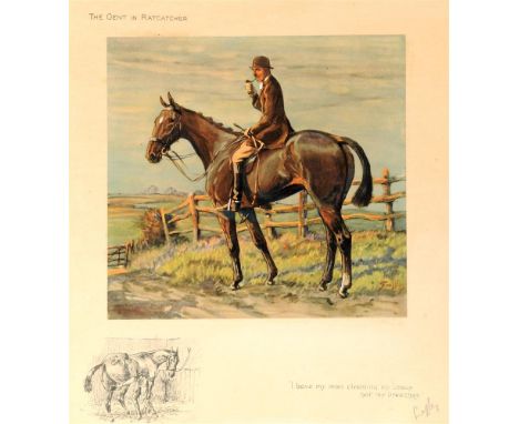 AFTER 'SNAFFLES' [CHARLIE JOHNSON PAYNE] (1884-1967) 'The Gent in Ratcatcher', colour print, signed lower right, 41.5 x 36.5c