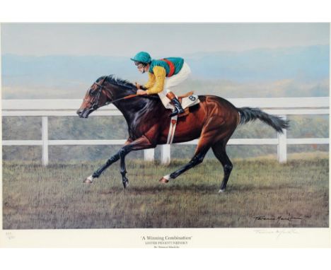 AFTER TERENCE MACKLIN 'A Winning Combination' Lester Piggott & Nijinsky, a limited edition colour print, No 340/850, signed i