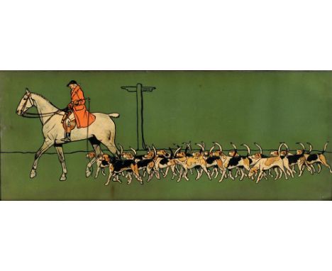 AFTER CECIL ALDIN The Huntsman, colour print, published by Lawrence & Bullen, 27 x 70cm