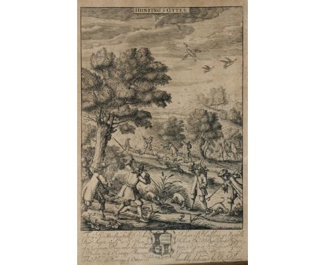 AFTER RICHARD BLOME a set of five sporting engravings, to include 'Otter Hunting' and 'Wild Boar Hunting', 34 x 23cm