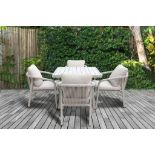 BORDEAUX 4 SEAT DINING SET LUXURY ALUMINIUM GARDEN FURNITURE RRP £1488
