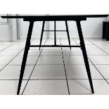 1 X SCS DINING TABLE GREY WOOD CONCRETE AFFECT 180 CM 6 SEATER