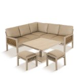 HAVANA COMPACT CORNER DINING SET WITH ADJUSTABLE TABLE LUXURY ALUMINIUM GARDEN FURNITURE RRP £2269