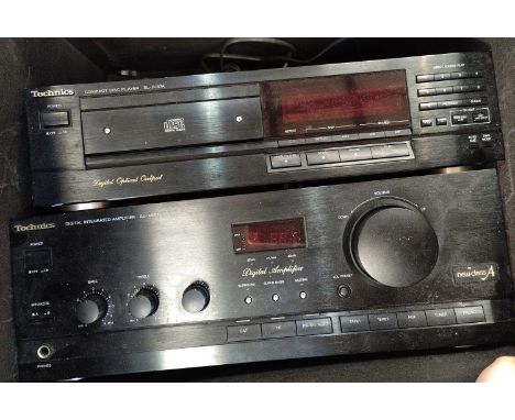 A Technics compact disc player and digital amplifier 