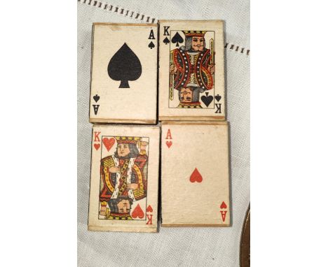 Four vintage playing card match boxes. 