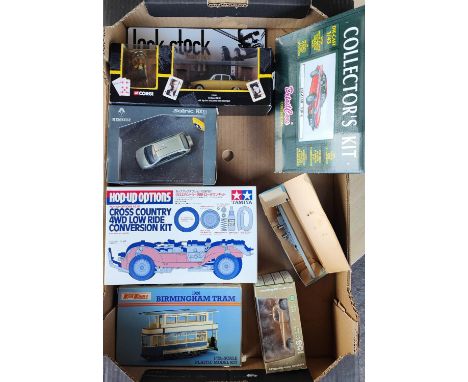 A boxed Corgi 'Lock, Stock and Two Smoking Barrels' car set, Tamiya and other kits, 6 Vanguards boxed vehicles and two Corgi 
