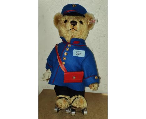 A Steiff limited edition Teddy Bear Willheim Telegram bear on roller skates 1214/1500 No 995316, 2001 