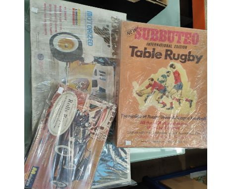 A Kit Car "Tiger T"; a Kit Car Rolls-Royce; a Subbuteo table rugby, all in original boxes 