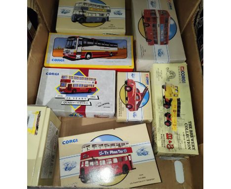 A selection of boxed Corgi Classics and other Corgi buses, Brewery vans etc, 8 in total 
