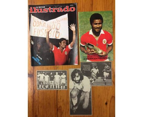 Eusebio Testimonial Football Memorabilia: Programme, brochure and pictures. Programme dated 25 9 1973 has many legends playin