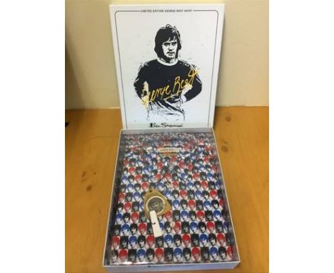 Ben Sherman George Best Limited Edition Boxed Shirt:  Red and blue portrait shirt unused in original box with tags. Stunning 