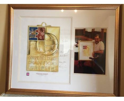 1968 Manchester United Fully Signed EC Winners Print: 1998 Limited Edition team signed print. Arranged by reputable Beckett S