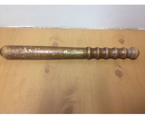 George Best Football Gift: Wooden Truncheon with engraved plaque stating Sincere Best Wishes George Danny 22 5 89. This item 