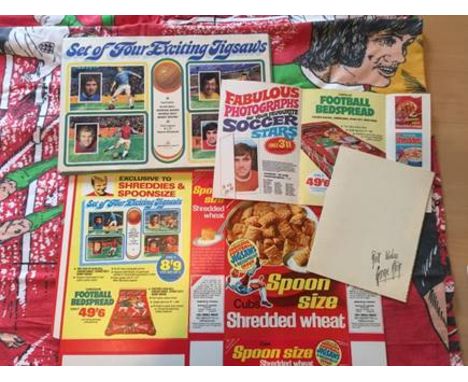 George Best Jigsaw + Bed Spread. C/W a Shreddies flyer.