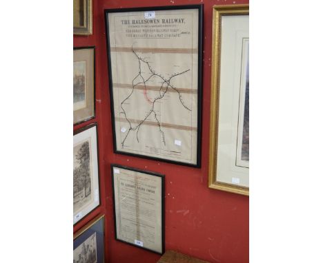 Railway - a four-fold map, The Halesowen Railway, To Be Worked, Stocked & Maintained in Perpetuity by The Great Western Railw