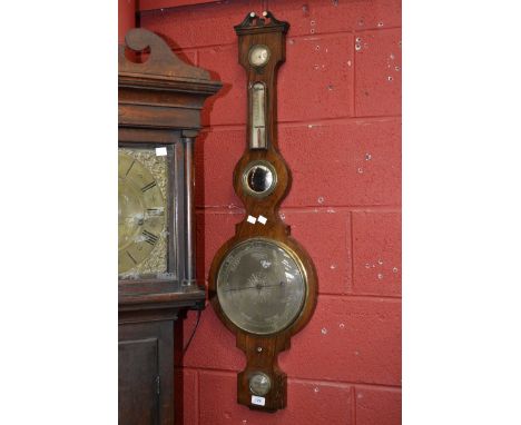 A Victorian rosewood barometer, Beha, Nottingham, silvered dial