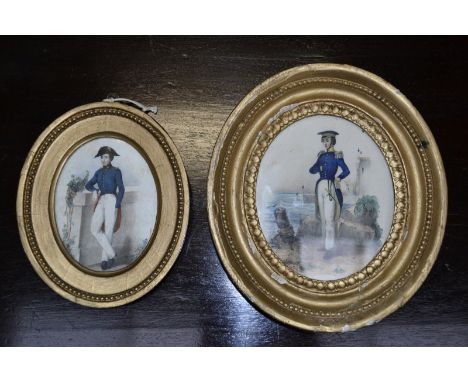 French School (19th century), an engraved portrait miniature, of a naval officer, Ecole Polytechnique 1830, 10.5cm x 8cm; ano