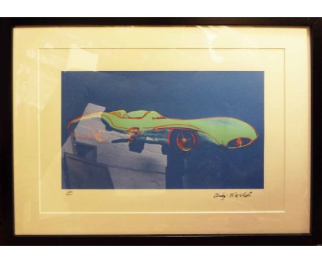 ANDY WARHOL 'Mercedes Mercedes W196R', lithograph signed in the plate and numbered 470/1000 in pencil, 30cm x 40cm, framed an