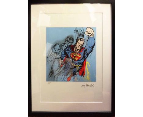 ANDY WARHOL 'Superman', lithograph signed in the plate and numbered 1735/5000 in pencil, 30cm x 40cm, framed and glazed.