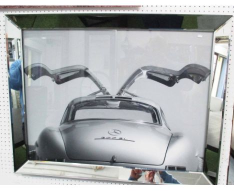 CONTEMPORARY PHOTO PRINT, Mercedes 300 SL, framed and glazed, 90cm 70cm.  
