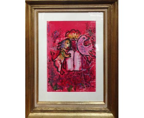 MARC CHAGALL, 1962, original lithograph, printed by Mourlot, 33cm x 25cm, cat. rais: Cramer 49, framed and glazed.