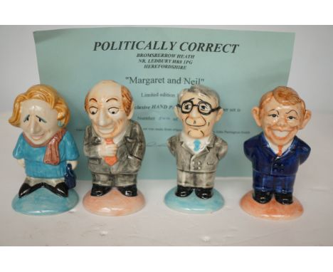 4 ceramic political condiments 10cm