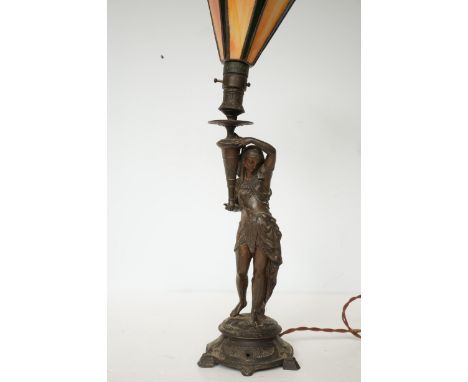 Early 20th century table lamp modelled as an Egyptian later shade