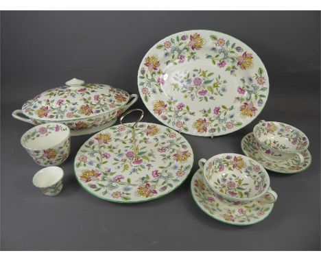 A Miscellaneous Quantity of Minton Porcelain, comprising two large vegetable tureen and covers, sugar bowl, two egg cups, gra