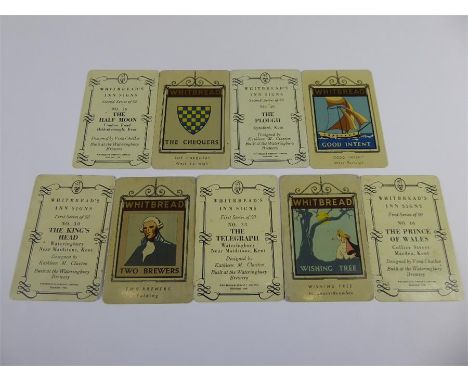 A Complete Set of Fifty Series I Enamel Whitbread Inn Signs, approx 8 x 5.5 cms, together with a small quantity of Series II 
