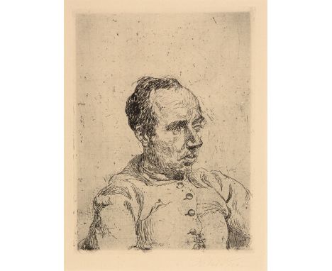 LUDWIG MEIDNER 1884 - 1966PORTRÄT JOHANNES R. BECHER UM 1922Radierung mit Plattenton auf Velin. Signiert. 23,8 x 17,7 cm (39,