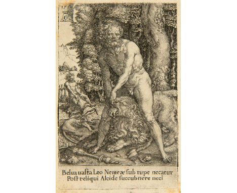 HEINRICH ALDEGREVER Paderborn 1502 - 1555/61 Soest Die Taten des Herkules. 1550. 12 Blatt Kupferstiche auf Bütten aus der Fol