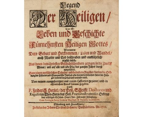 Herlet, [Johann Georg] Friedrich: Legend der Heiligen, das ist: Leben und Geschichte der Fürnehmsten Heiligen Gottes ... aus 
